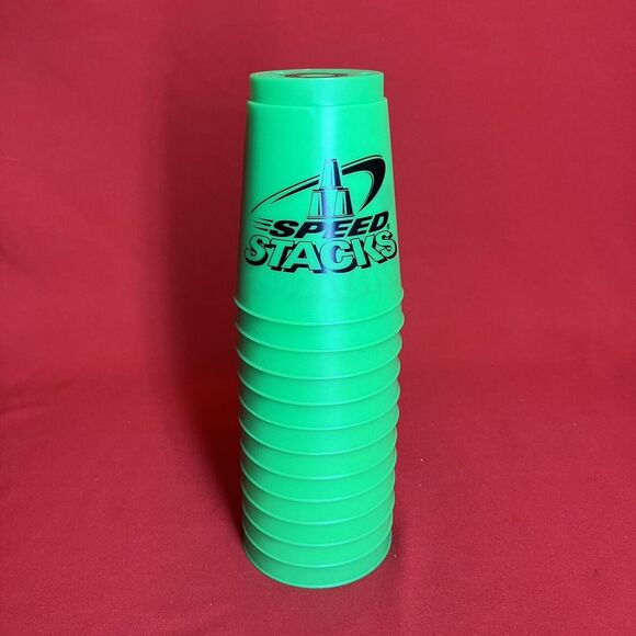 1 Set - 2006 Speed Stacks 12 Green Cups Official WSSA  Mat W/ Cup Bag (No Timer) - Picture 5 of 9
